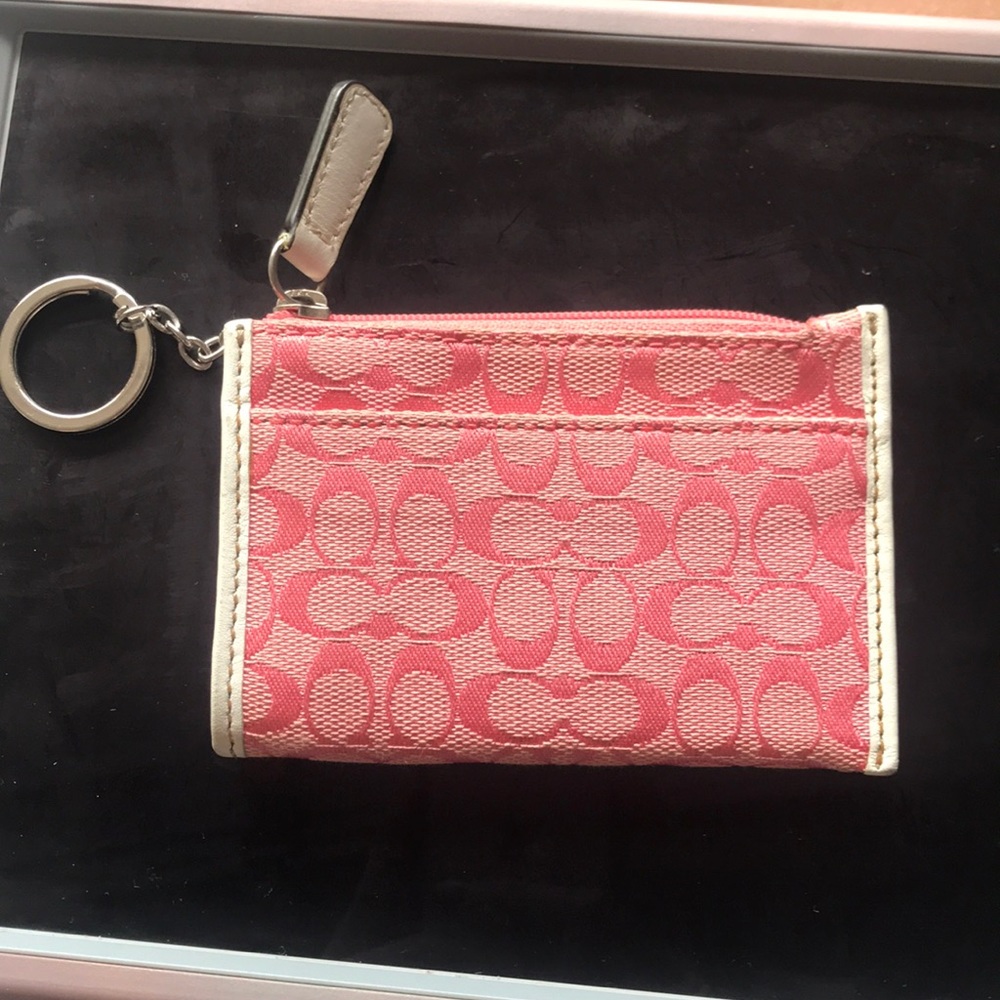 Coach pink coin purse